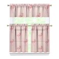 thumbnail image 1 of Kitchen Curtains 36 Inch Short - 3 Panel Set, Flamingo Tropical Bird Print, Rod Pocket Window Curtain, 100% Polyester for Hawaiian Summer Beach Decor, Easy Wash, 1 of 6