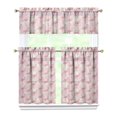 thumbnail image 1 of Kitchen Curtains 36 Inch Short - 3 Panel Set, Flamingo Tropical Bird Print, Rod Pocket Window Curtain, 100% Polyester for Hawaiian Summer Beach Decor, Easy Wash, 1 of 6