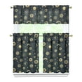 thumbnail image 1 of Kitchen Curtains 36 Inch Short - 3 Panel Set, Gothic Celestial Sun and Moon Print, Mystical Starry Night Astrology Aesthetic, Rod Pocket Window Curtain, Easy Wash, 1 of 6