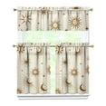 thumbnail image 1 of Kitchen Curtains 36 Inch Short - 3 Panel Set, Gothic Celestial Sun and Moon Print, Mystical Starry Night Astrology Aesthetic, Rod Pocket Window Curtain, Easy Wash, 1 of 6