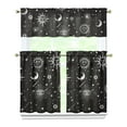 thumbnail image 1 of Kitchen Curtains 36 Inch Short - 3 Panel Set, Gothic Celestial Sun and Moon Print, Mystical Starry Night Astrology Aesthetic, Rod Pocket Window Curtain, Easy Wash, 1 of 6