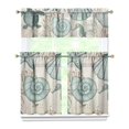 thumbnail image 1 of Kitchen Curtains 36 Inch Short - 3 Panel Set, Hawaiian Sea Turtle Ocean Design, Tropical Underwater Marine Life Print, Rod Pocket Window Curtain, Easy Wash, 1 of 6