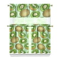 thumbnail image 1 of Kitchen Curtains 36 Inch Short - 3 Panel Set, Kiwi Fruit Cartoon Pattern, Rod Pocket Window Curtain, 100% Polyester for Farmhouse, Cafe, Living Room, Bedroom, Easy Wash, 1 of 6