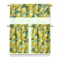 thumbnail image 1 of Kitchen Curtains 36 Inch Short - 3 Panel Set Lemon Print, Rod Pocket Window Curtains 100% Polyester, Cute Fruit Valance for Farmhouse, Cafe, Living Room, Bedroom, Easy Wash, 1 of 6