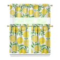 thumbnail image 1 of Kitchen Curtains 36 Inch Short - 3 Panel Set Lemon Print, Rod Pocket Window Curtains 100% Polyester, Cute Fruit Valance for Farmhouse, Cafe, Living Room, Bedroom, Easy Wash, 1 of 6