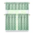 thumbnail image 1 of Kitchen Curtains 36 Inch Short - 3 Panel Set, Mermaid Ocean Underwater Coral Design, Rod Pocket Window Curtain, 100% Polyester, Easy Wash for Farmhouse, Nautical Kitchen, Bathroom, 1 of 6