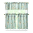 thumbnail image 1 of Kitchen Curtains 36 Inch Short - 3 Panel Set, Nautical Starfish Beach Seashell Mermaid Theme, Rod Pocket Window Curtain for Tropical Farmhouse, Easy Wash, 1 of 6