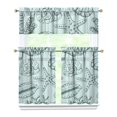 thumbnail image 1 of Kitchen Curtains 36 Inch Short - 3 Panel Set, Nautical Starfish Beach Seashell Mermaid Theme, Rod Pocket Window Curtain for Tropical Farmhouse, Easy Wash, 1 of 6