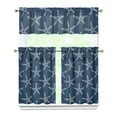 thumbnail image 1 of Kitchen Curtains 36 Inch Short - 3 Panel Set, Nautical Starfish Beach Seashell Mermaid Theme, Rod Pocket Window Curtain for Tropical Farmhouse, Easy Wash, 1 of 6
