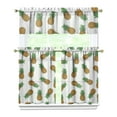 thumbnail image 1 of Kitchen Curtains 36 Inch Short - 3 Panel Set Pineapple Print, Rod Pocket Window Curtains 100% Polyester, Tropical Fruit Valance for Farmhouse, Cafe, Living Room, Bedroom, Easy Wash, 1 of 6