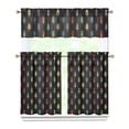 thumbnail image 1 of Kitchen Curtains 36 Inch Short - 3 Panel Set, Rod Pocket Window Curtain, 100% Polyester for Farmhouse, Cafe, Kitchen, Living Room, Bedroom, Galaxy & Space-Themed Design, Easy Wash, 1 of 3