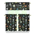thumbnail image 1 of Kitchen Curtains 36 Inch Short - 3 Panel Set, Rod Pocket Window Curtain, 100% Polyester for Farmhouse, Cafe, Kitchen, Living Room, Bedroom, Galaxy & Space-Themed Design, Easy Wash, 1 of 2