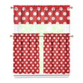 thumbnail image 1 of Kitchen Curtains 36 Inch Short - 3 Panel Set, Rod Pocket Window Curtain, 100% Polyester for Farmhouse, Cafe, Kitchen, Living Room, Bedroom, Retro Plaid & Polka Dot Patterns, Easy Wash, 1 of 5