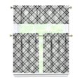 thumbnail image 1 of Kitchen Curtains 36 Inch Short - 3 Panel Set, Rod Pocket Window Curtain, 100% Polyester for Farmhouse, Cafe, Kitchen, Living Room, Bedroom, Rustic Buffalo Plaid & Geometric Design, Easy Wash, 1 of 2