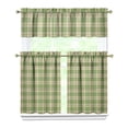 thumbnail image 1 of Kitchen Curtains 36 Inch Short - 3 Panel Set, Rod Pocket Window Curtain, 100% Polyester for Farmhouse, Cafe, Kitchen, Living Room, Bedroom, Rustic Buffalo Plaid & Geometric Design, Easy Wash, 1 of 5