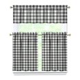 thumbnail image 1 of Kitchen Curtains 36 Inch Short - 3 Panel Set, Rod Pocket Window Curtain, 100% Polyester for Farmhouse, Cafe, Kitchen, Living Room, Bedroom, Rustic Buffalo Plaid & Geometric Design, Easy Wash, 1 of 6