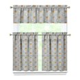 thumbnail image 1 of Kitchen Curtains 36 Inch Short - 3 Panel Set, Rod Pocket Window Curtain, 100% Polyester for Farmhouse, Cafe, Kitchen, Living Room, Bedroom, Sports-Themed Design, Easy Wash, 1 of 6