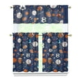 thumbnail image 1 of Kitchen Curtains 36 Inch Short - 3 Panel Set, Rod Pocket Window Curtain, 100% Polyester for Farmhouse, Cafe, Kitchen, Living Room, Bedroom, Sports-Themed Design, Easy Wash, 1 of 6