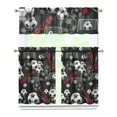 thumbnail image 1 of Kitchen Curtains 36 Inch Short - 3 Panel Set, Rod Pocket Window Curtain, 100% Polyester for Farmhouse, Cafe, Kitchen, Living Room, Bedroom, Sports-Themed Design, Easy Wash, 1 of 6