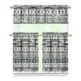 thumbnail image 1 of Kitchen Curtains 36 Inch Short - 3 Panel Set, Rod Pocket Window Curtain, Boho Floral Tribal Style, 100% Polyester for Farmhouse, Kitchen, Cafe, Bedroom, Easy Wash, 1 of 3