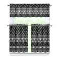 thumbnail image 1 of Kitchen Curtains 36 Inch Short - 3 Panel Set, Rod Pocket Window Curtain, Boho Floral Tribal Style, 100% Polyester for Farmhouse, Kitchen, Cafe, Bedroom, Easy Wash, 1 of 5