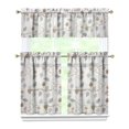 thumbnail image 1 of Kitchen Curtains 36 Inch Short - 3 Panel Set, Rod Pocket Window Curtain, Boho Floral Tribal Style, 100% Polyester for Farmhouse, Kitchen, Cafe, Bedroom, Easy Wash, 1 of 4