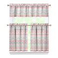 thumbnail image 1 of Kitchen Curtains 36 Inch Short - 3 Panel Set, Rod Pocket Window Curtain, Boho Floral Tribal Style, 100% Polyester for Farmhouse, Kitchen, Cafe, Bedroom, Easy Wash, 1 of 6