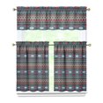 thumbnail image 1 of Kitchen Curtains 36 Inch Short - 3 Panel Set, Rod Pocket Window Curtain, Boho Floral Tribal Style, 100% Polyester for Farmhouse, Kitchen, Cafe, Bedroom, Easy Wash, 1 of 5