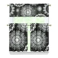 thumbnail image 1 of Kitchen Curtains 36 Inch Short - 3 Panel Set, Rod Pocket Window Curtain, Boho Floral Tribal Style, 100% Polyester for Farmhouse, Kitchen, Cafe, Bedroom, Easy Wash, 1 of 6