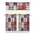 thumbnail image 1 of Kitchen Curtains 36 Inch Short - 3 Panel Set, Rod Pocket Window Curtain, Boho Floral Tribal Style, 100% Polyester for Farmhouse, Kitchen, Cafe, Bedroom, Easy Wash, 1 of 6
