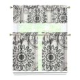 thumbnail image 1 of Kitchen Curtains 36 Inch Short - 3 Panel Set, Rod Pocket Window Curtain, Boho Floral Tribal Style, 100% Polyester for Farmhouse, Kitchen, Cafe, Bedroom, Easy Wash, 1 of 6