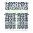 thumbnail image 1 of Kitchen Curtains 36 Inch Short - 3 Panel Set, Rod Pocket Window Curtain, Boho Floral Tribal Style, 100% Polyester for Farmhouse, Kitchen, Cafe, Bedroom, Easy Wash, 1 of 6