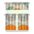 thumbnail image 1 of Kitchen Curtains 36 Inch Short - 3 Panel Set, Rod Pocket Window Curtain, Boho Floral Tribal Style, 100% Polyester for Farmhouse, Kitchen, Cafe, Bedroom, Easy Wash, 1 of 6