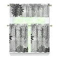 thumbnail image 1 of Kitchen Curtains 36 Inch Short - 3 Panel Set, Rod Pocket Window Curtain, Boho Floral Tribal Style, 100% Polyester for Farmhouse, Kitchen, Cafe, Bedroom, Easy Wash, 1 of 6