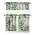 thumbnail image 1 of Kitchen Curtains 36 Inch Short - 3 Panel Set, Rod Pocket Window Curtain, Boho Floral Tribal Style, 100% Polyester for Farmhouse, Kitchen, Cafe, Bedroom, Easy Wash, 1 of 6