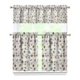 thumbnail image 1 of Kitchen Curtains 36 Inch Short - 3 Panel Set, Rod Pocket Window Curtain, Boho Floral Tribal Style, 100% Polyester for Farmhouse, Kitchen, Cafe, Bedroom, Easy Wash, 1 of 6