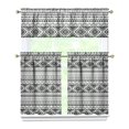thumbnail image 1 of Kitchen Curtains 36 Inch Short - 3 Panel Set, Rod Pocket Window Curtain, Boho Floral Tribal Style, 100% Polyester for Farmhouse, Kitchen, Cafe, Bedroom, Easy Wash, 1 of 6
