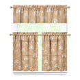 thumbnail image 1 of Kitchen Curtains 36 Inch Short - 3 Panel Set, Rod Pocket Window Curtain, Boho Floral Tribal Style, 100% Polyester for Farmhouse, Kitchen, Cafe, Bedroom, Easy Wash, 1 of 6