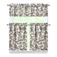 thumbnail image 1 of Kitchen Curtains 36 Inch Short - 3 Panel Set, Rod Pocket Window Curtain, Boho Floral Tribal Style, 100% Polyester for Farmhouse, Kitchen, Cafe, Bedroom, Easy Wash, 1 of 2
