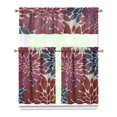 thumbnail image 1 of Kitchen Curtains 36 Inch Short - 3 Panel Set, Rod Pocket Window Curtain, Boho Floral Tribal Style, 100% Polyester for Farmhouse, Kitchen, Cafe, Bedroom, Easy Wash, 1 of 6