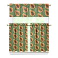 thumbnail image 1 of Kitchen Curtains 36 Inch Short - 3 Panel Set, Rod Pocket Window Curtain with Papaya Tropical Fruit Pattern, 100% Polyester for Farmhouse, Cafe, Kitchen, Living Room, Bedroom, Easy Wash, 1 of 6