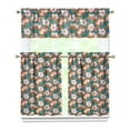 thumbnail image 1 of Kitchen Curtains 36 Inch Short - 3 Panel Set, Rod Pocket Window Curtain with Tropical Leaf Botanical Print, 100% Polyester for Farmhouse, Cafe, Kitchen, Bedroom, Easy Wash, 1 of 6