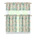 thumbnail image 1 of Kitchen Curtains 36 Inch Short - 3 Panel Set, Seashell Starfish Nautical Print, Rod Pocket Window Curtain for Tropical Beach Farmhouse, Sea Coral Cute Design, Easy Wash, 1 of 6