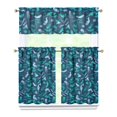 thumbnail image 1 of Kitchen Curtains 36 Inch Short - 3 Panel Set, Shark Whale Dolphin Ocean Theme, Rod Pocket Window Curtain, 100% Polyester for Nautical Farmhouse Kitchen, Easy Wash, 1 of 6
