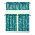 thumbnail image 1 of Kitchen Curtains 36 Inch Short - 3 Panel Set, Shark Whale Dolphin Ocean Theme, Rod Pocket Window Curtain, 100% Polyester for Nautical Farmhouse Kitchen, Easy Wash, 1 of 6