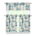 thumbnail image 1 of Kitchen Curtains 36 Inch Short - 3 Panel Set, Shark Whale Dolphin Ocean Theme, Rod Pocket Window Curtain, 100% Polyester for Nautical Farmhouse Kitchen, Easy Wash, 1 of 6