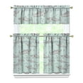 thumbnail image 1 of Kitchen Curtains 36 Inch Short - 3 Panel Set, Shark Whale Dolphin Ocean Theme, Rod Pocket Window Curtain, 100% Polyester for Nautical Farmhouse Kitchen, Easy Wash, 1 of 6