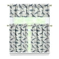thumbnail image 1 of Kitchen Curtains 36 Inch Short - 3 Panel Set, Shark Whale Dolphin Ocean Theme, Rod Pocket Window Curtain, 100% Polyester for Nautical Farmhouse Kitchen, Easy Wash, 1 of 6