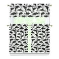 thumbnail image 1 of Kitchen Curtains 36 Inch Short - 3 Panel Set, Shark Whale Dolphin Ocean Theme, Rod Pocket Window Curtain, 100% Polyester for Nautical Farmhouse Kitchen, Easy Wash, 1 of 6