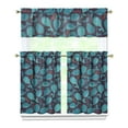 thumbnail image 1 of Kitchen Curtains 36 Inch Short - 3 Panel Set, Shark Whale Dolphin Ocean Theme, Rod Pocket Window Curtain, 100% Polyester for Nautical Farmhouse Kitchen, Easy Wash, 1 of 6